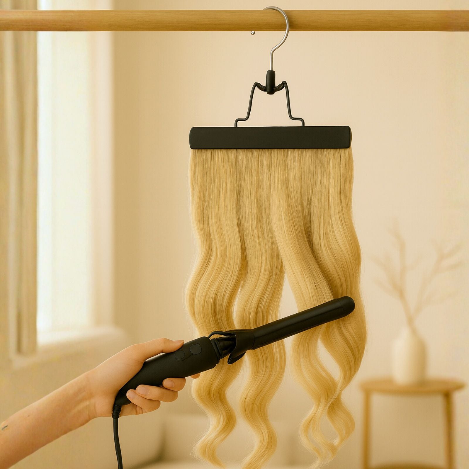  Hair Extensions Hanger with Storage Bag Hairpieces Storage Holder
