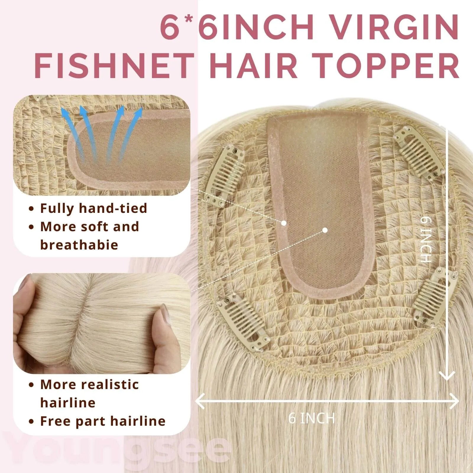 fishnet hair topper blonde hair for women