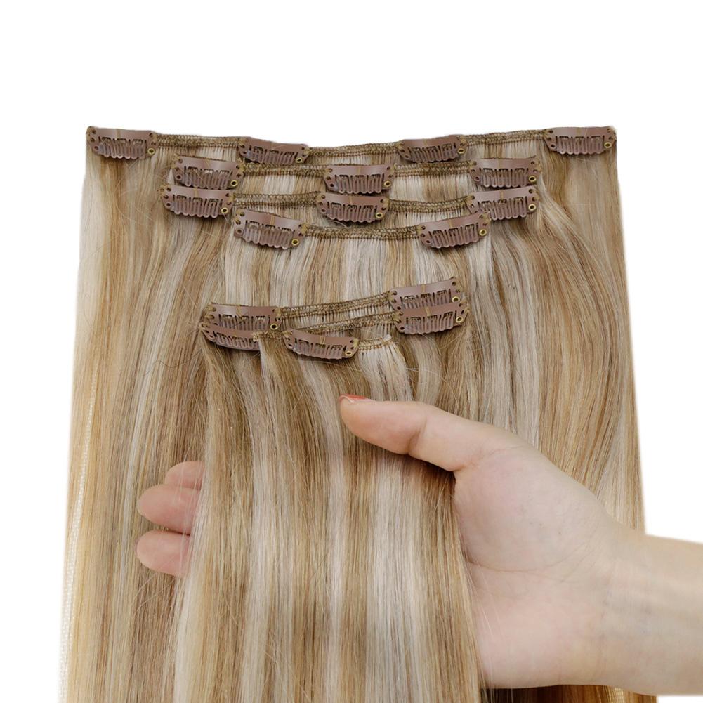 7pcs Clip in Remy Human Hair Extensions
