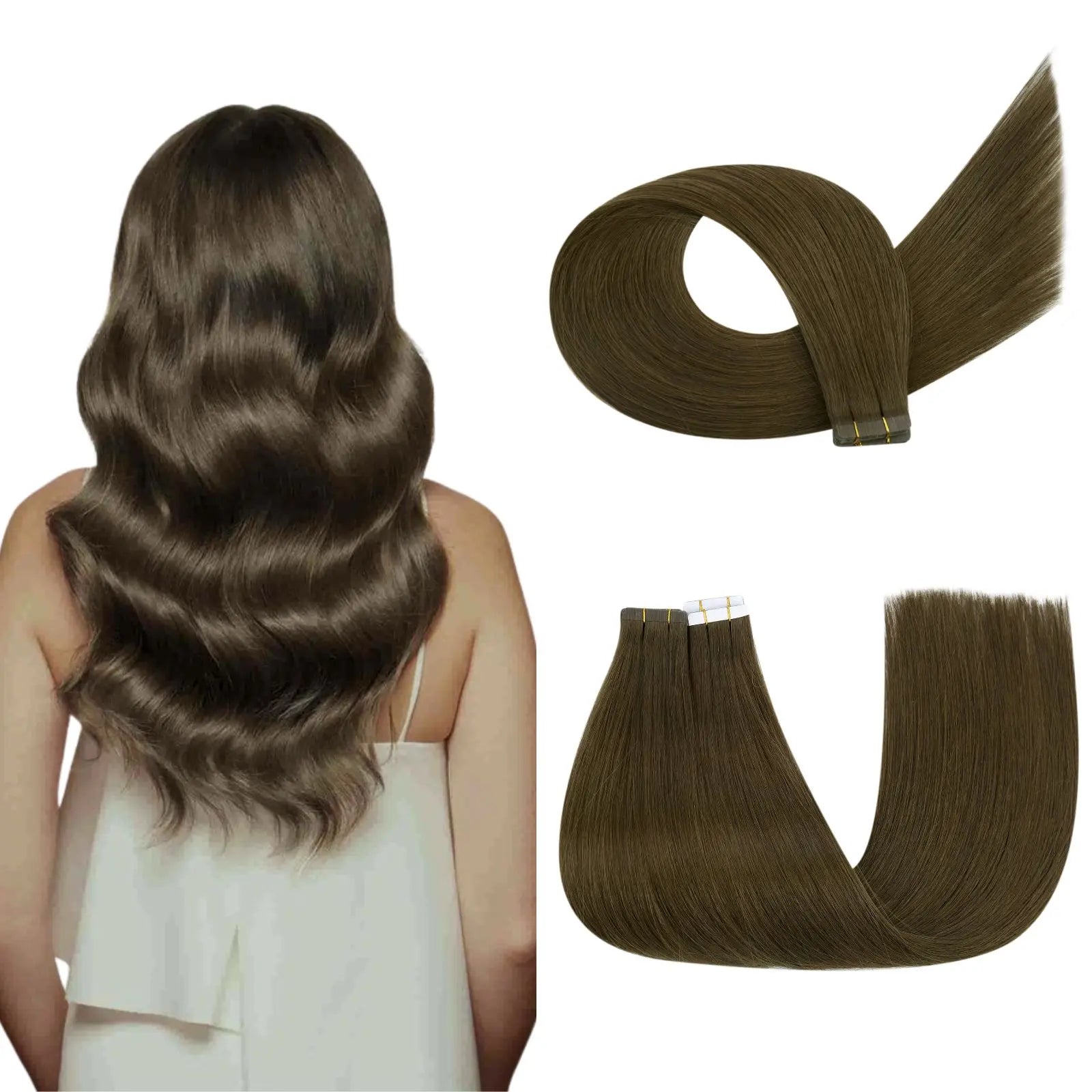 light brown tape in hair extensions