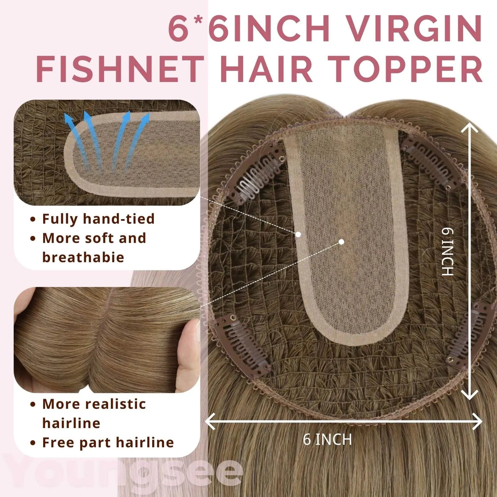 best fishnet hair topper balayage brown