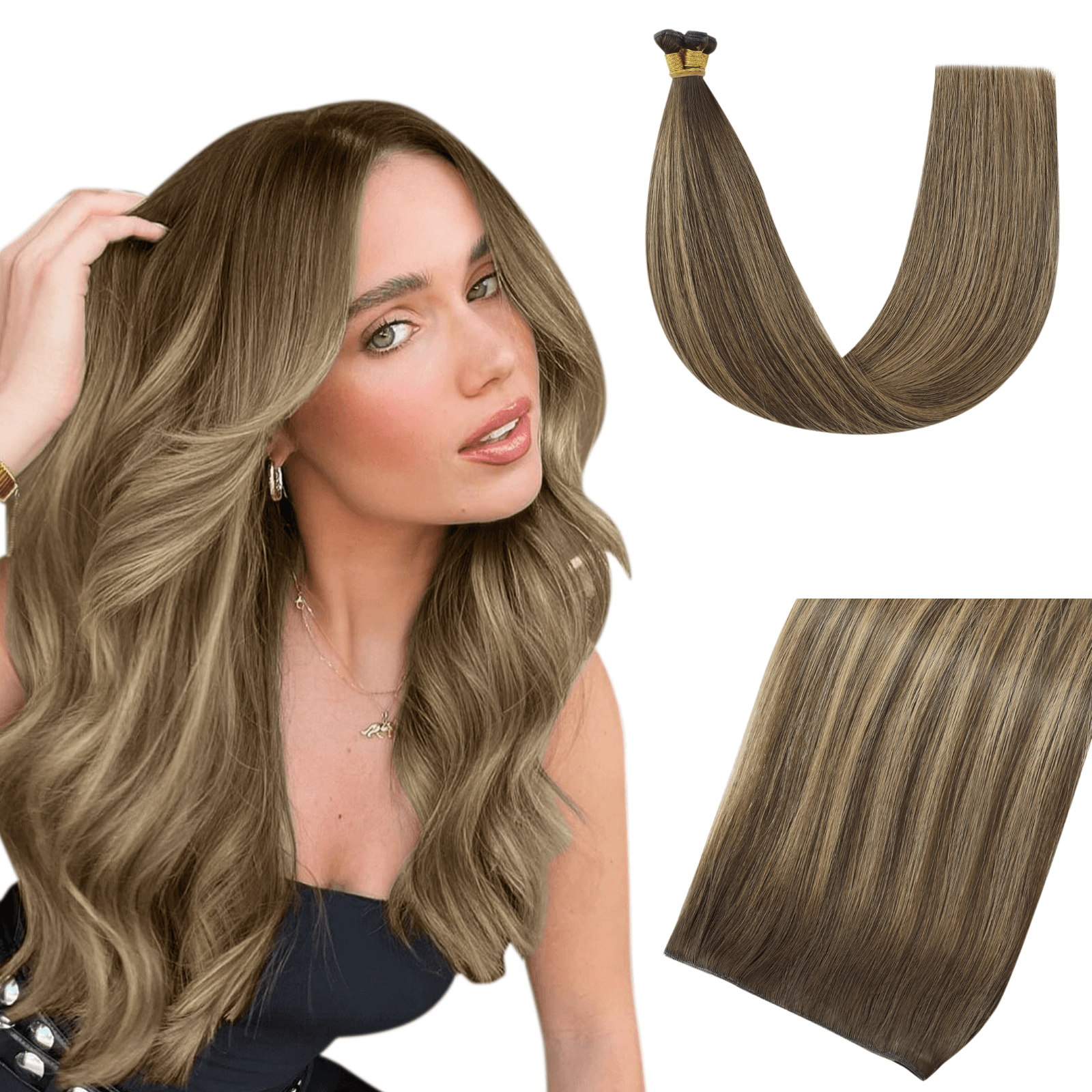 Youngsee genius weft extensions human hair bundles brown