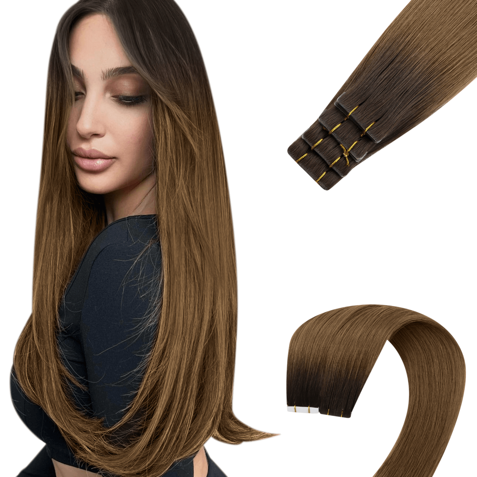 Youngsee inection tape in hair extensions brown