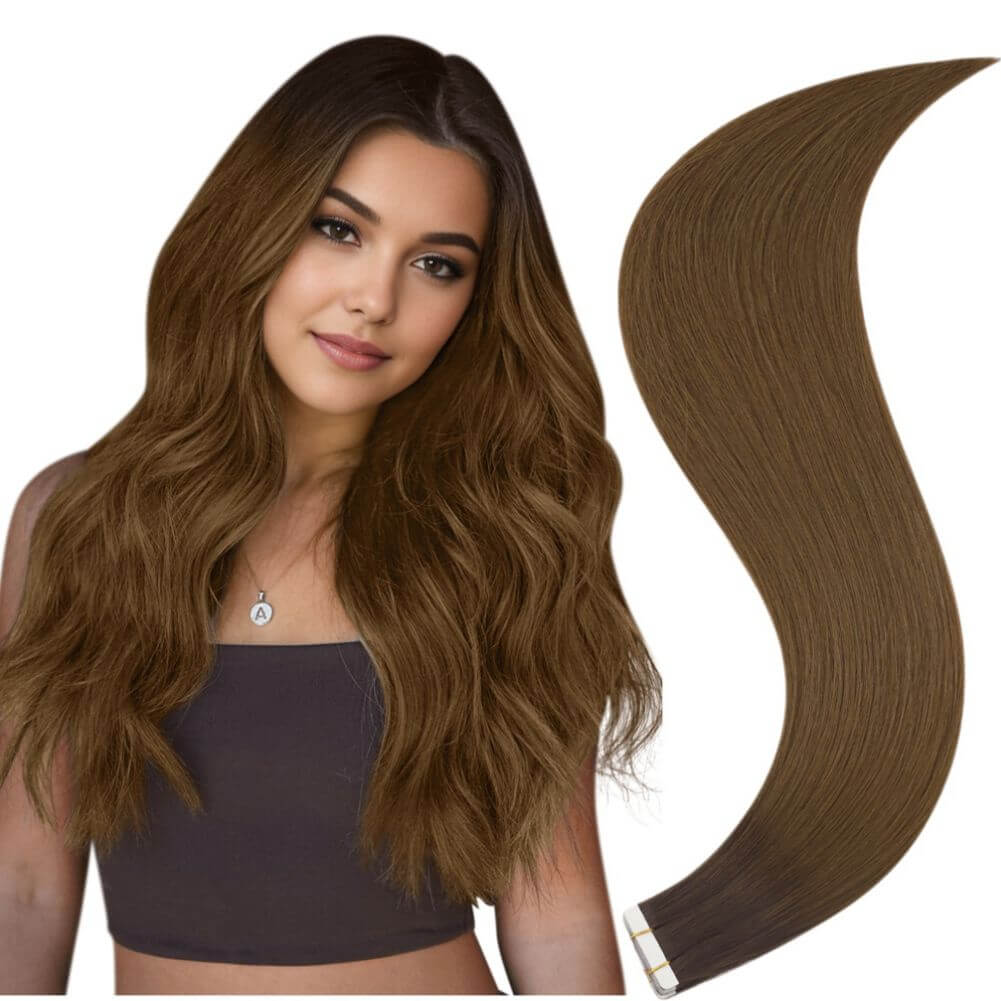 Youngsee invisible tape in hair extensions brown