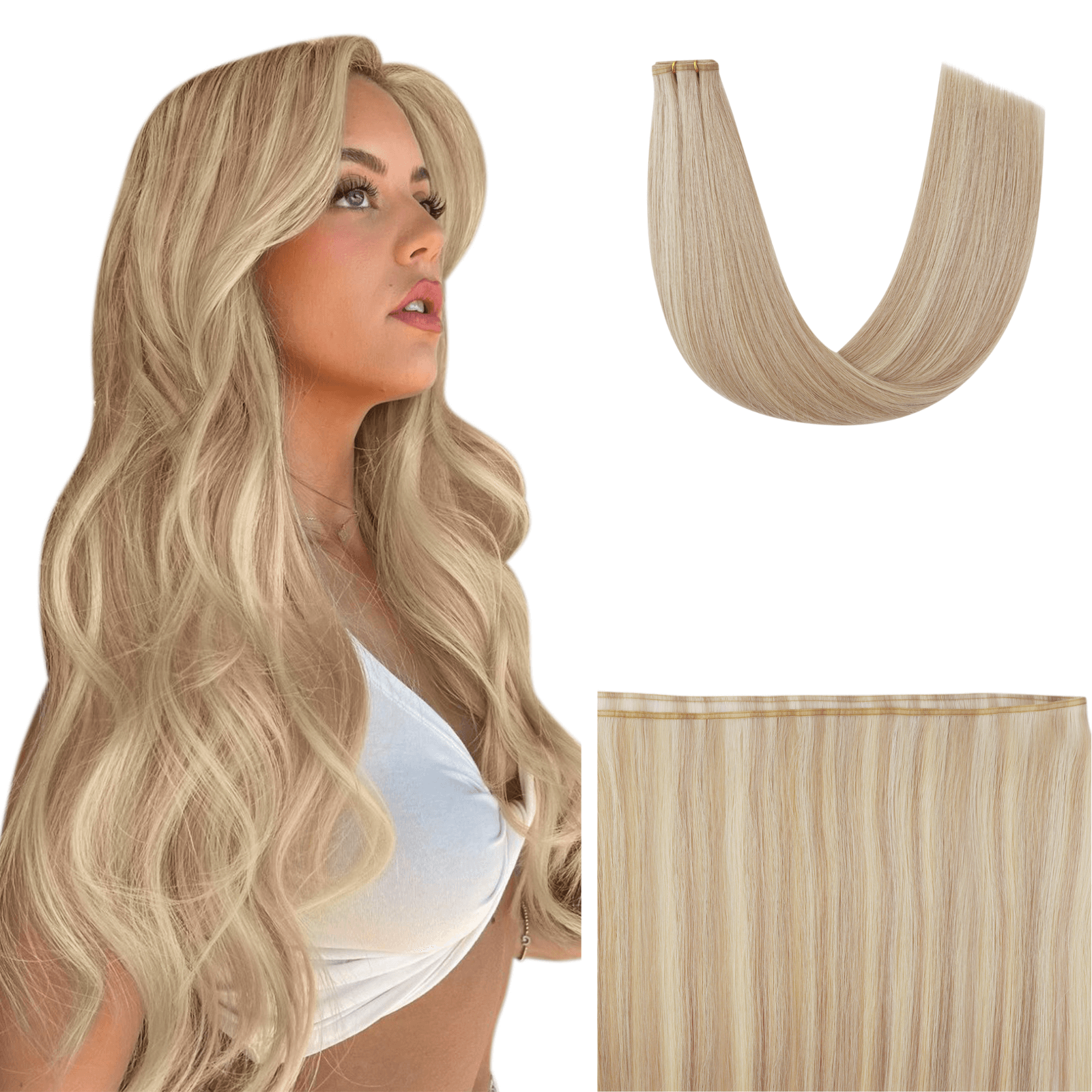 Youngsee virgin silk flat weft extensions human ahir