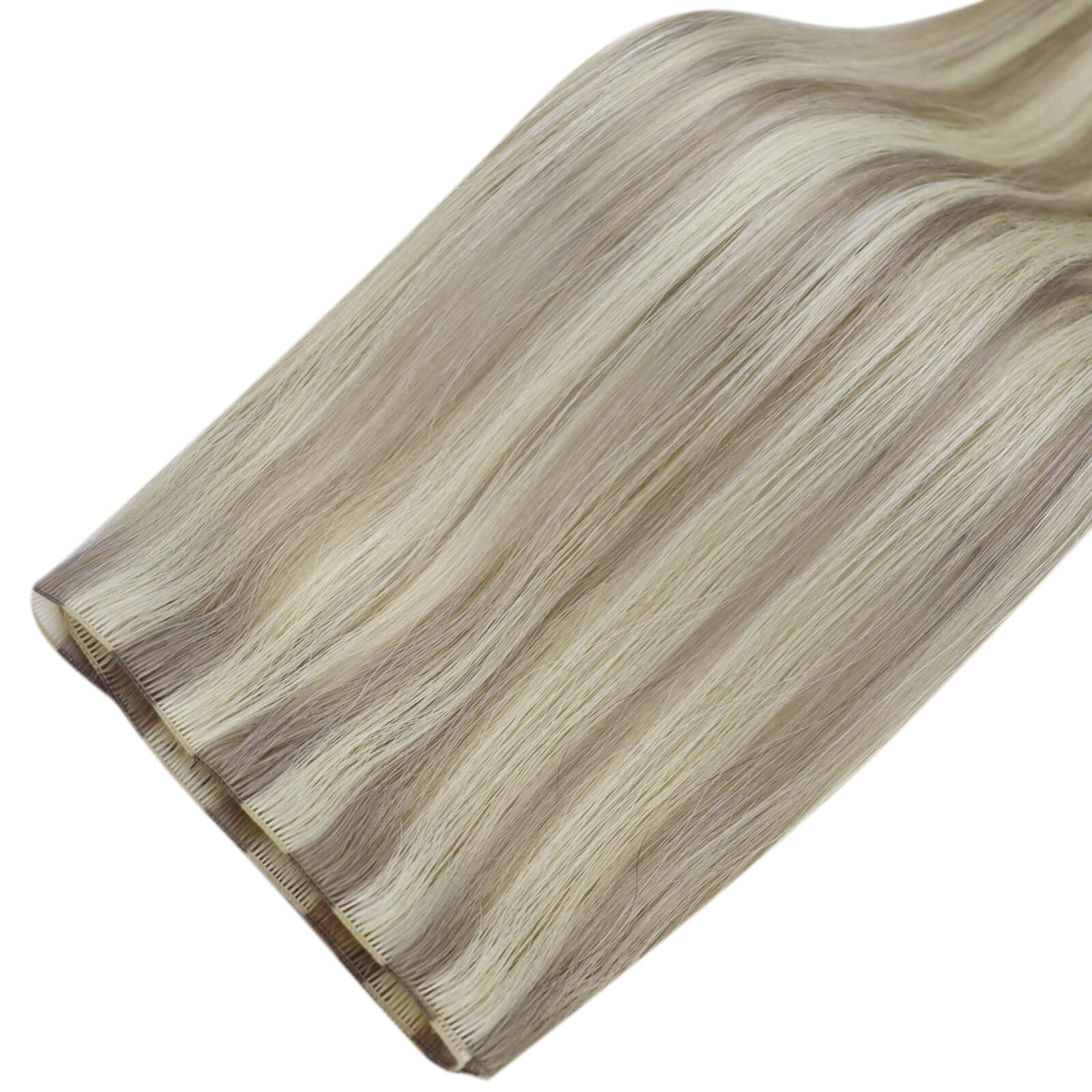 Youngsee virgin human ahir extensions hand tied weft grey blonde