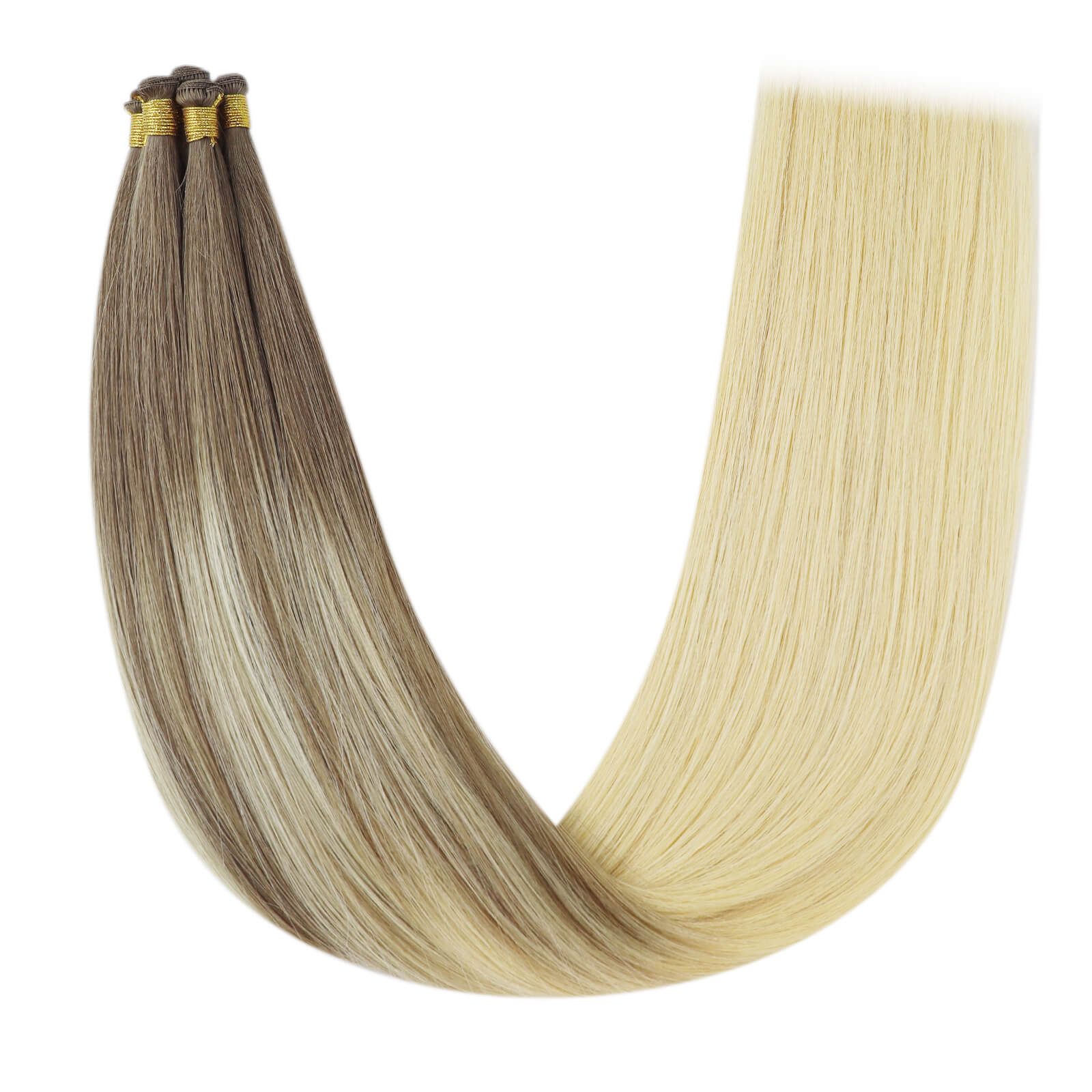 Youngsee hand tied weft extensions virgin hair extensions balayage blonde