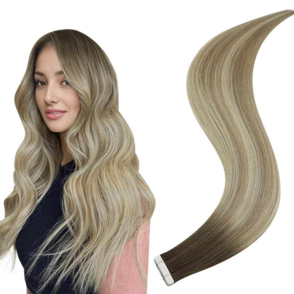 virgin human hair tape in hair extensions full head