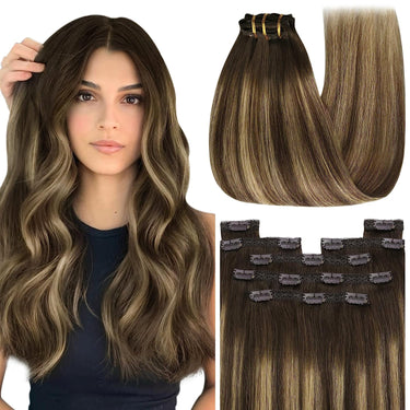7pcs Clip in Remy Human Hair Extensions
