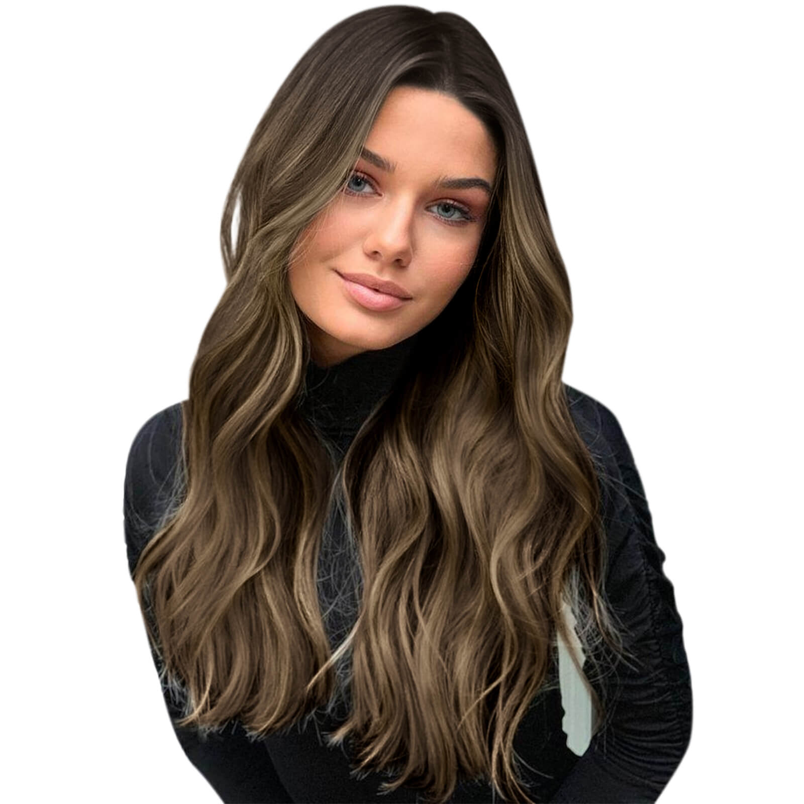 Clip On Virgin Human Hair Topper  For Thin Hair Balayage Dark Brown Color #2/8/2 |Youngsee