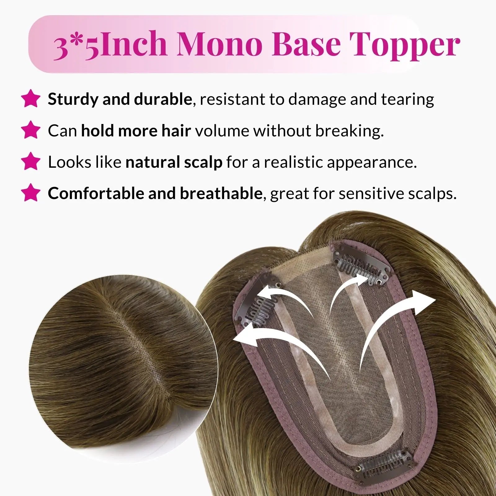 natural human hair topper for women