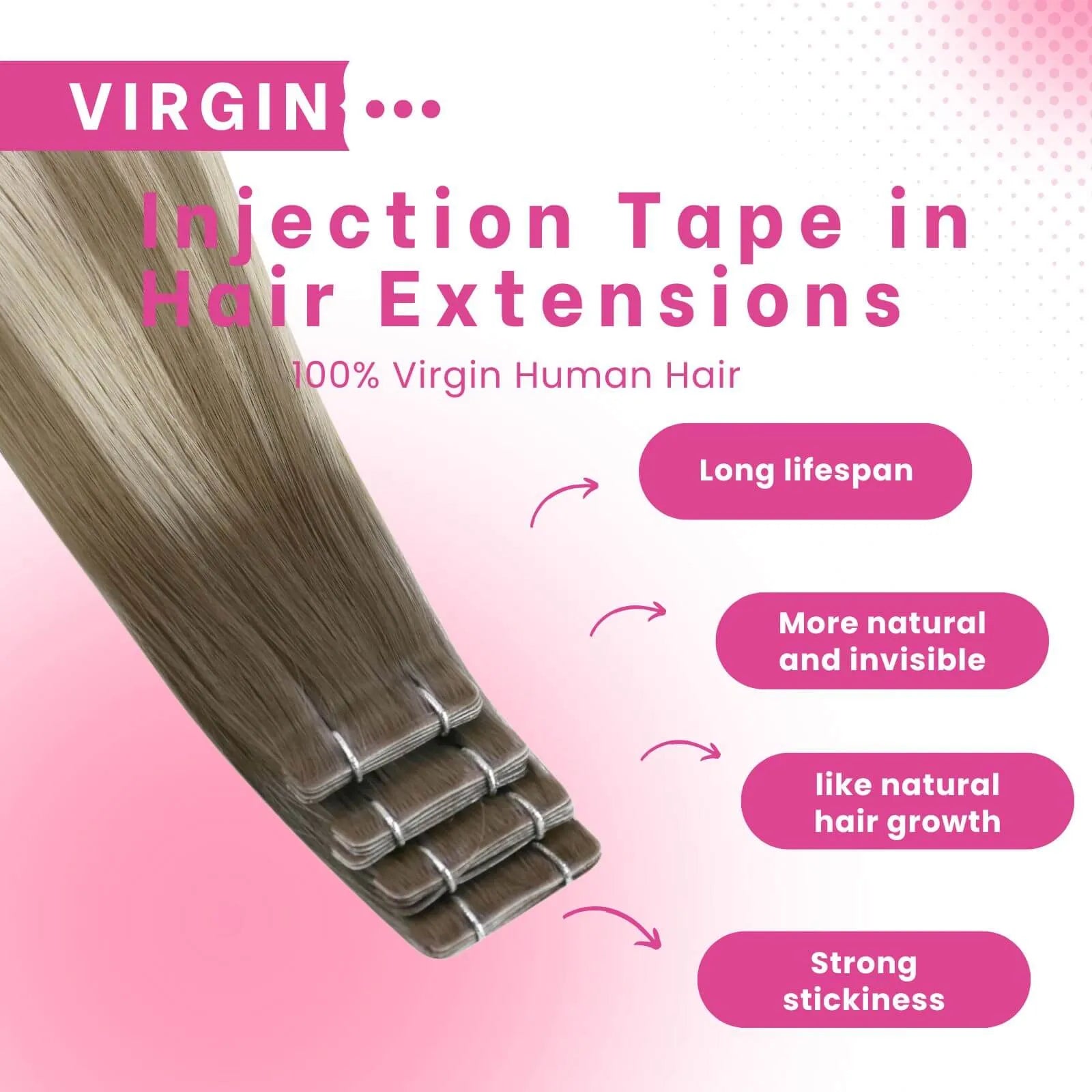 virgin injection tape ins professional tape in hair extensions