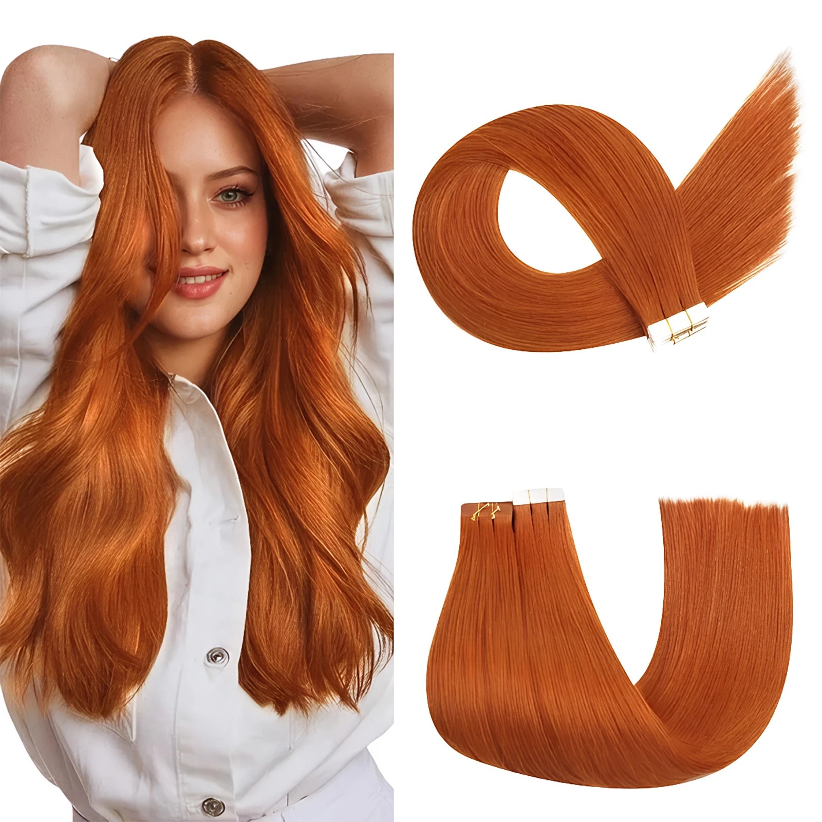 tape in hair extensions,tape ins,seamless tape in hair,red hair tape in hair
