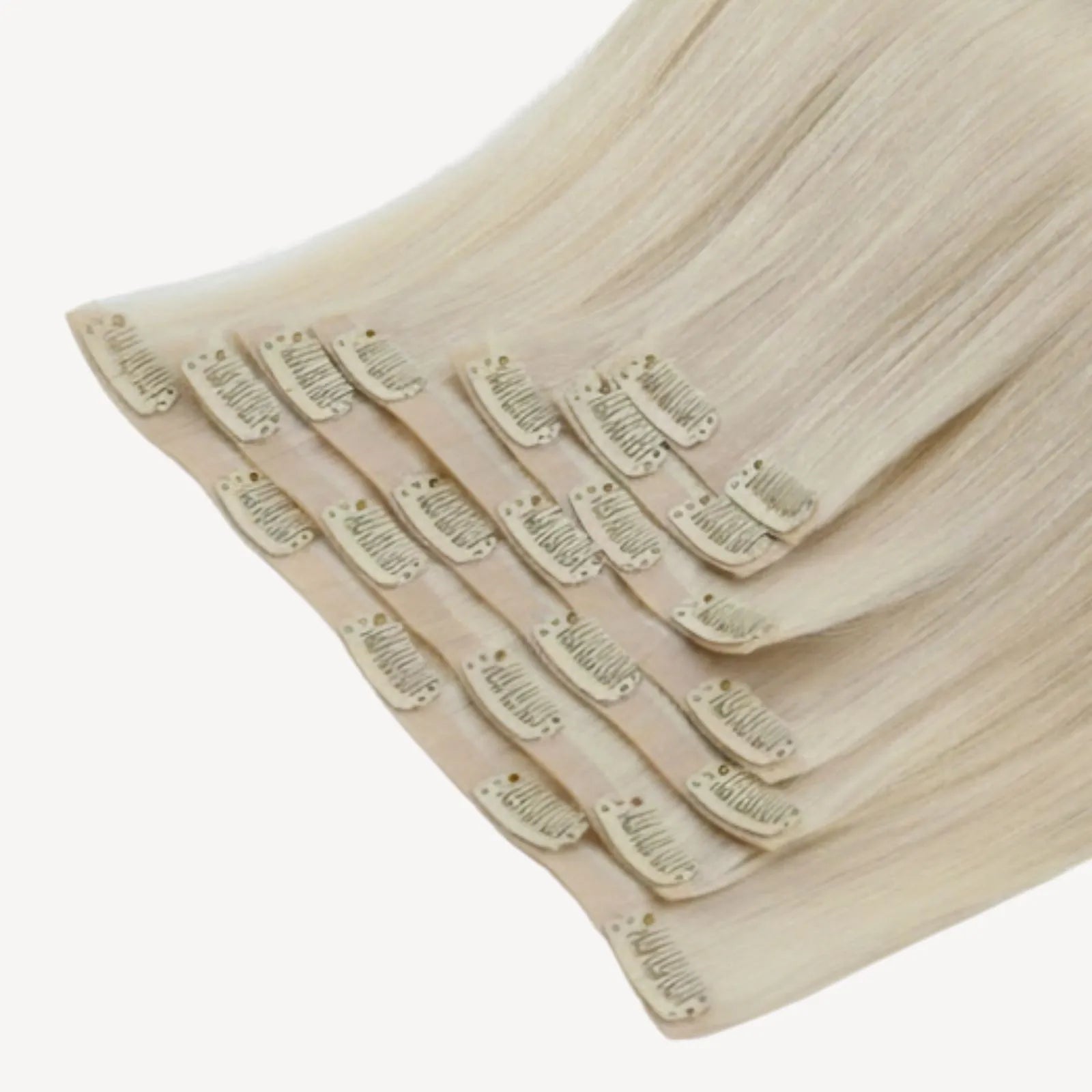 blonde hair pu clip ins injection clip hair