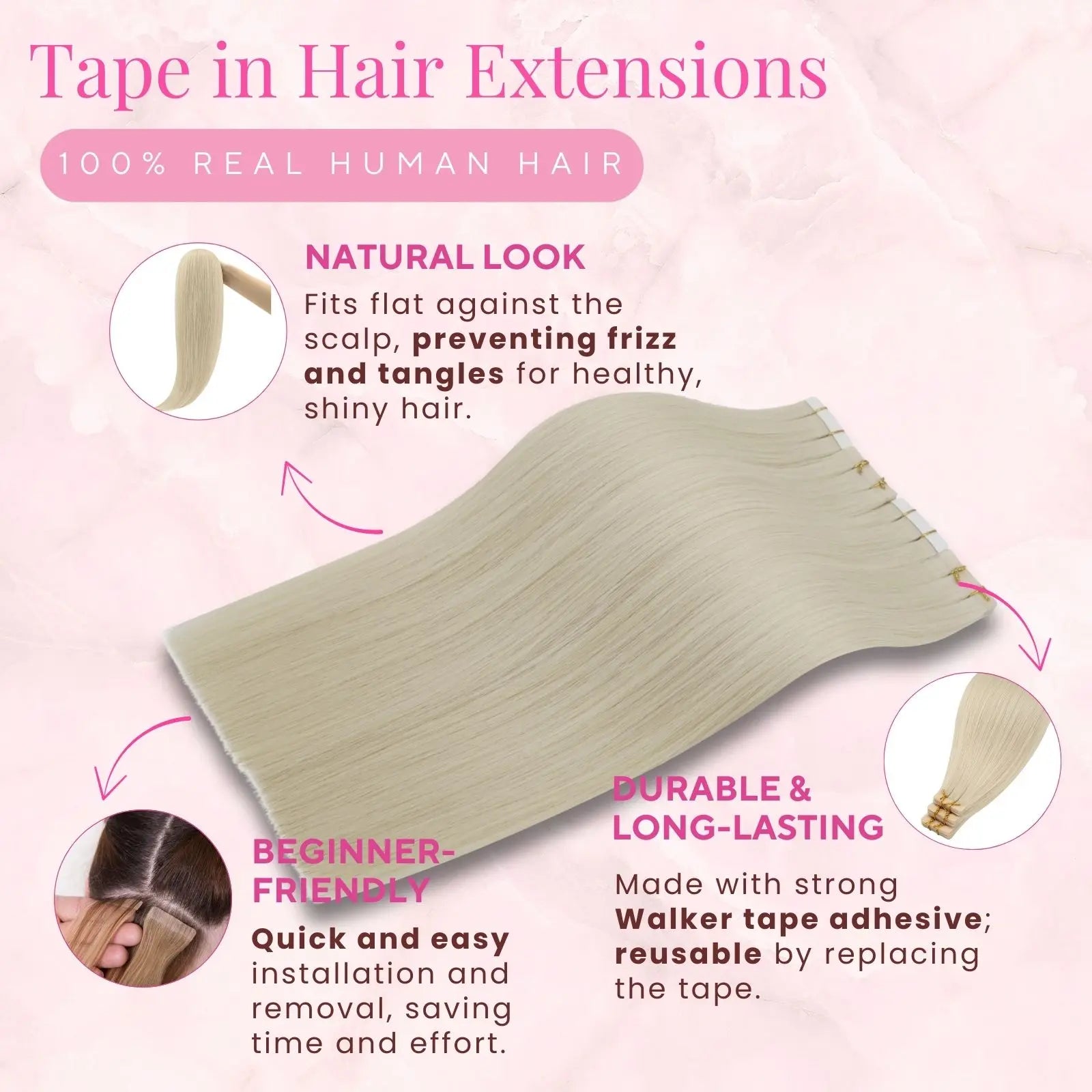 blonde tape in hair extensions