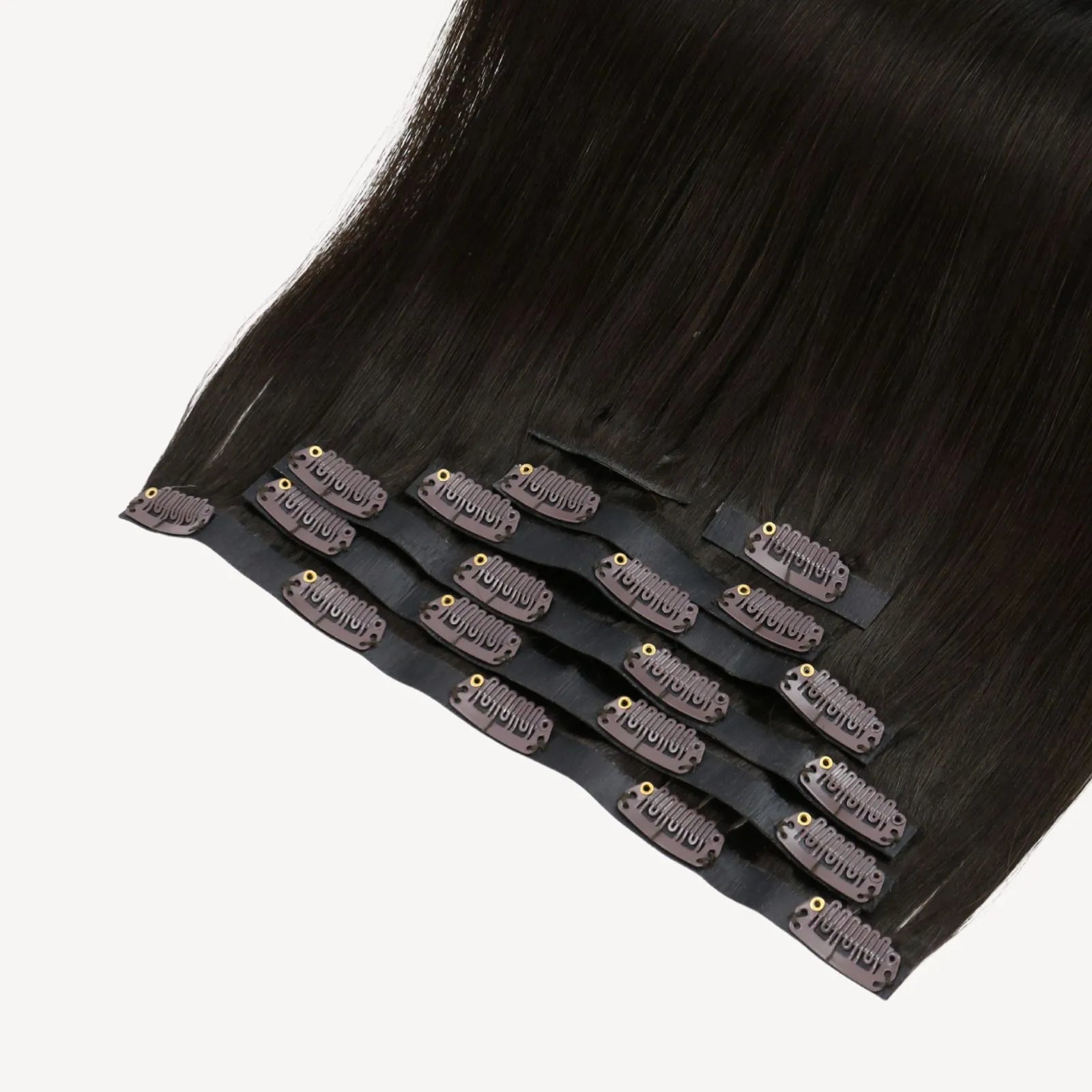 dark brown injection pu clip ins
