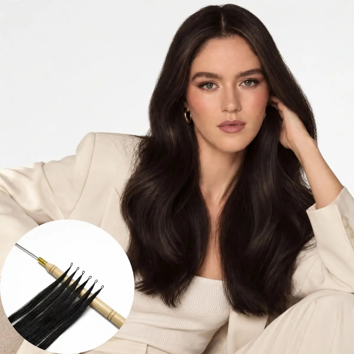 [Pre Sale] Virgin Hair  Feather Hair Extensions | Invisible & Glue-Free Dark Brown #2