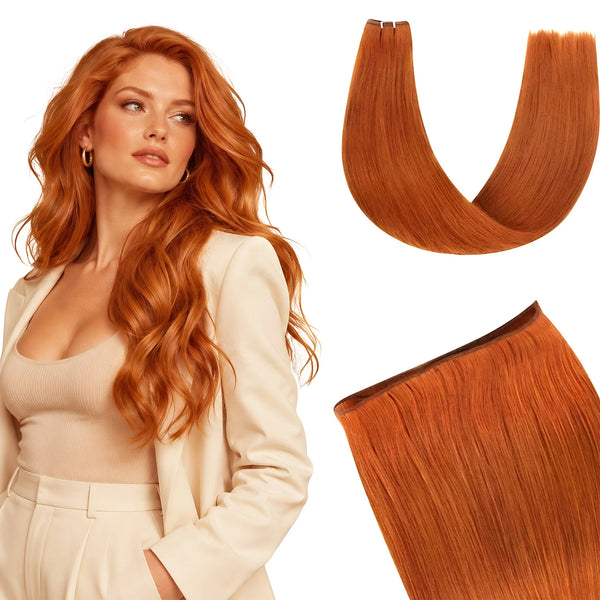 red hair extensions,genius weft,best genius weft hair,seamless genius weft