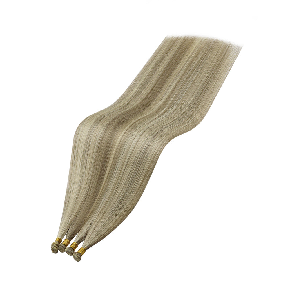 virgin hybrid weft real human hair bundles for thin hair