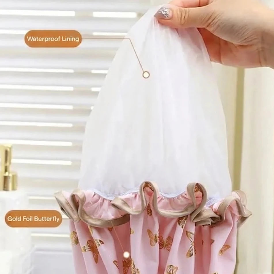 Waterproof Shower Cap – Reusable Double Layer Bath Cap