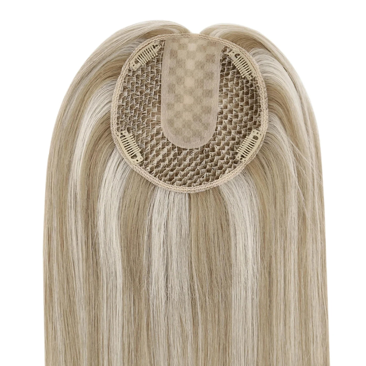 [Pre-sale] Best Virgin Fishnet Human Hair Topper Highlight Blonde Mix Brown #P8/60