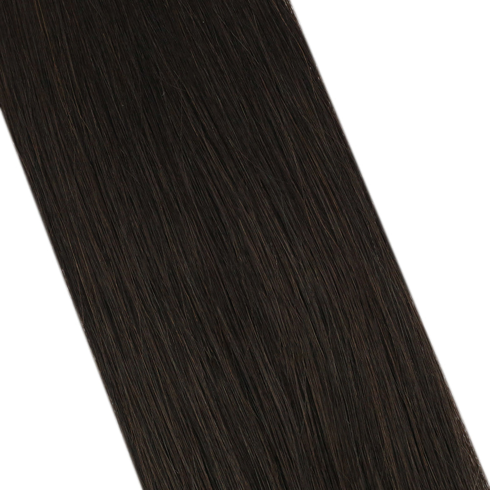 Flat Tip Keratin Protein Human Hair Extensions Dark Brown