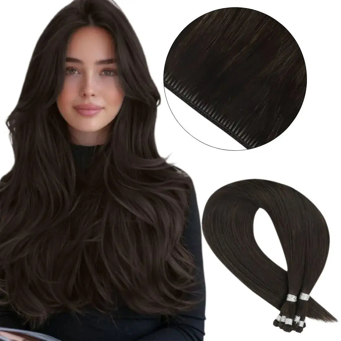 handmade hair bundles virgin human hair darkest brown