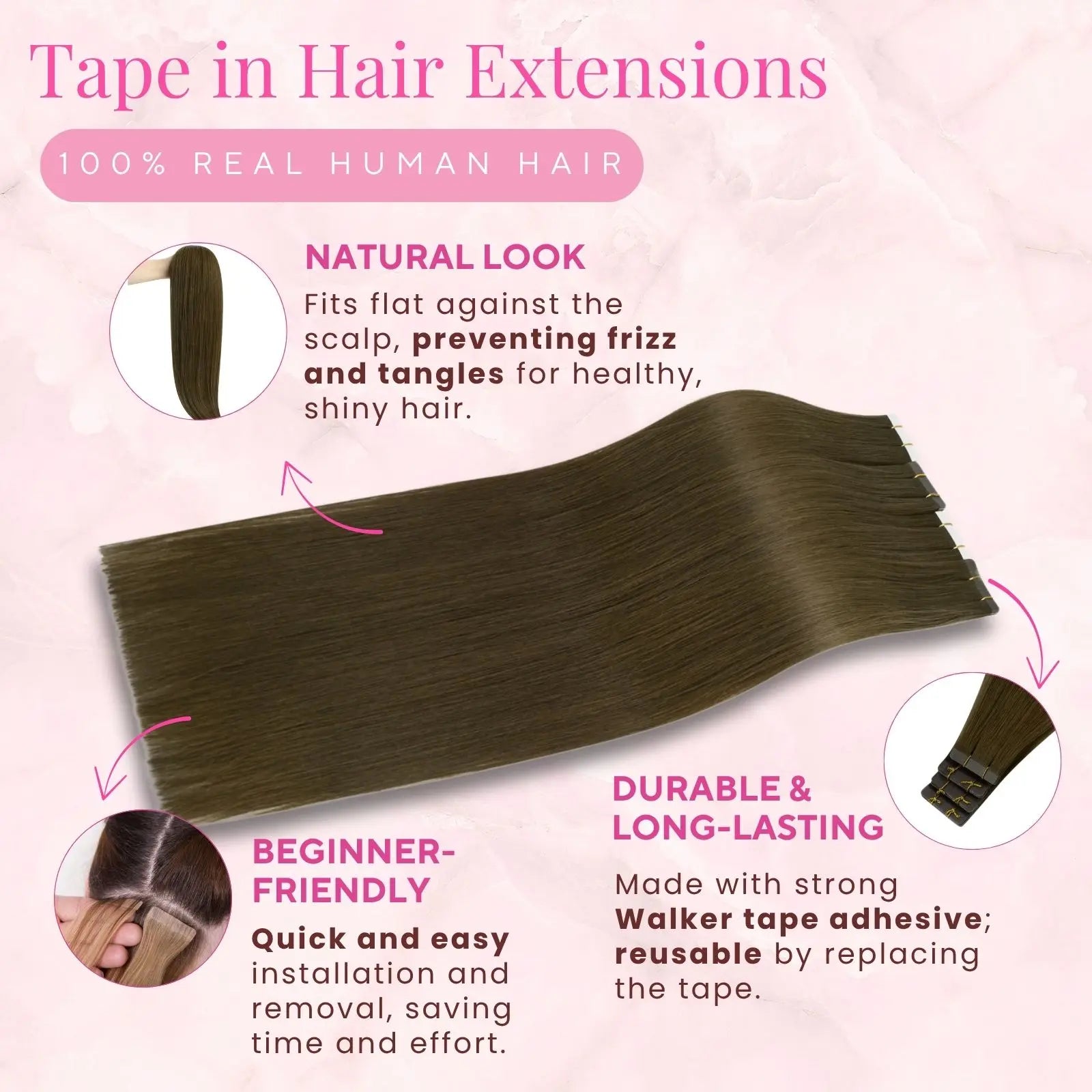 light brown tape in hair extensions