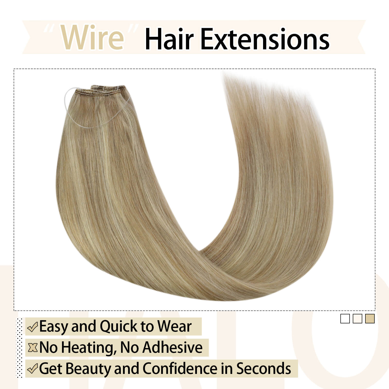 wire hair extensions highlight blonde