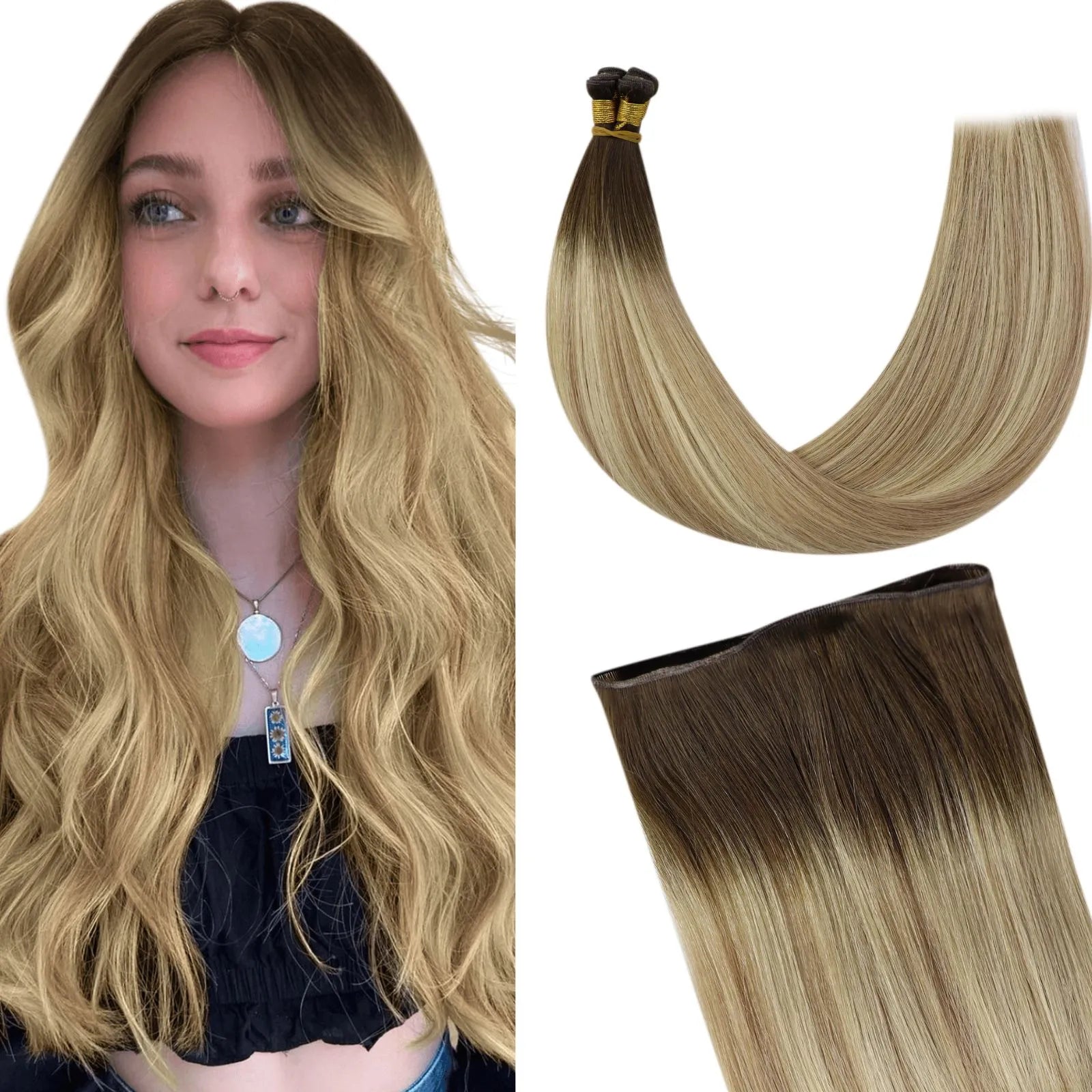 human hair bundles genius weft hair balayage brown