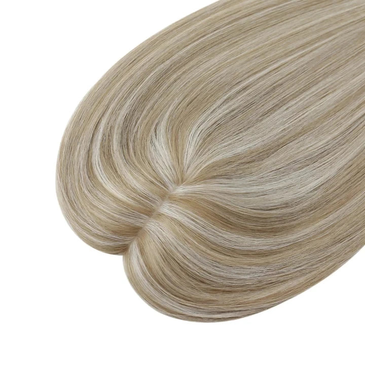 [Pre-sale] Best Virgin Fishnet Human Hair Topper Highlight Blonde Mix Brown #P8/60