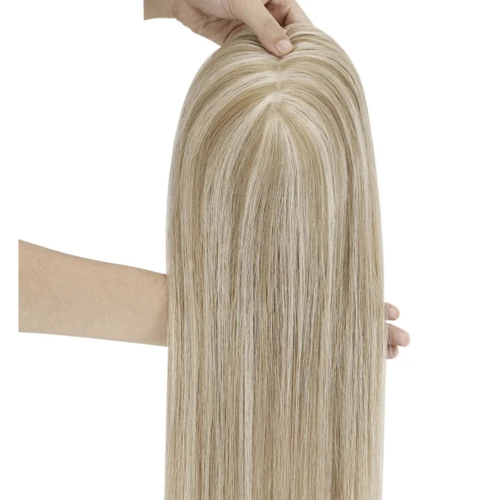 [Pre-sale] Best Virgin Fishnet Human Hair Topper Highlight Blonde Mix Brown #P8/60