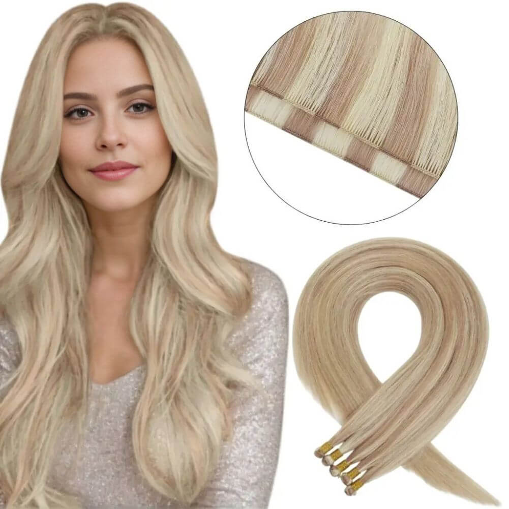 human hair weft highlight blonde bundles