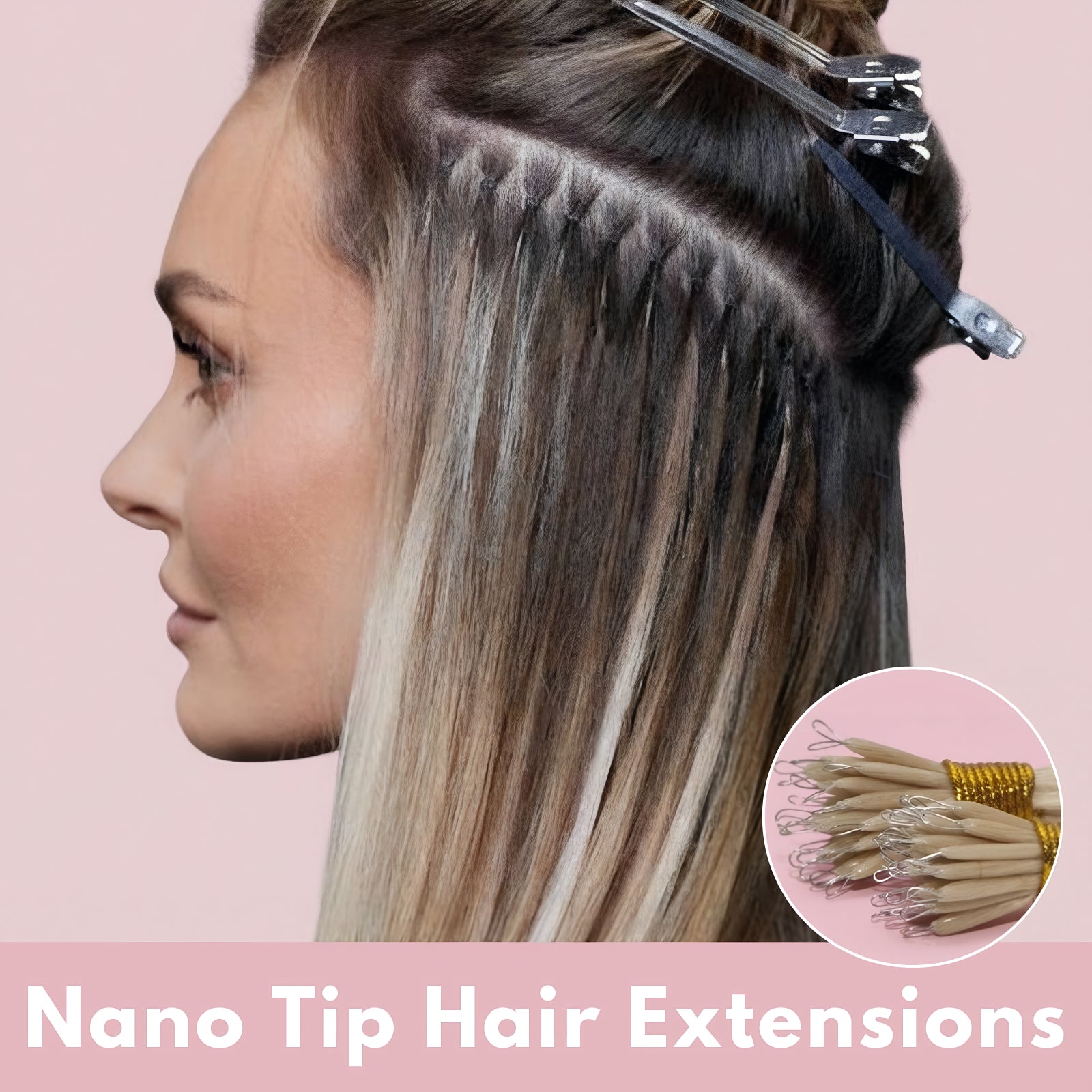 nano tip hair extensions prebonded hair