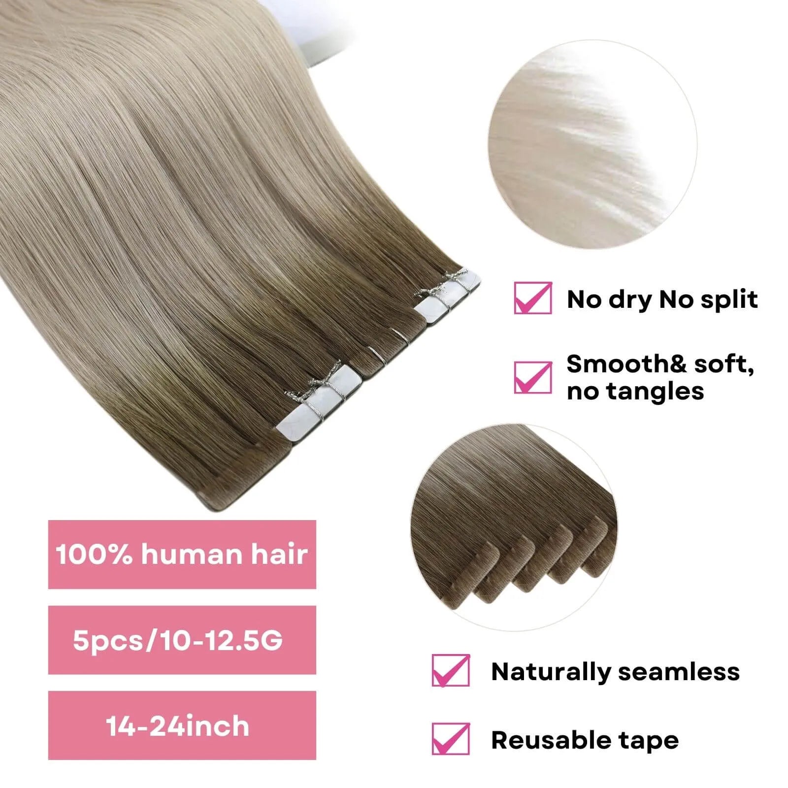 tape hair extensions smooth soft human hair