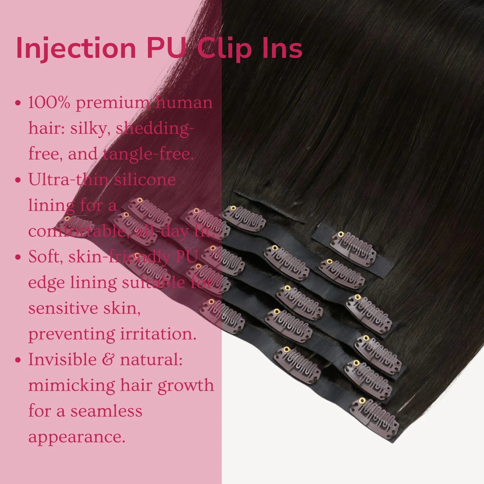7pcs 150G pu injection clip ins