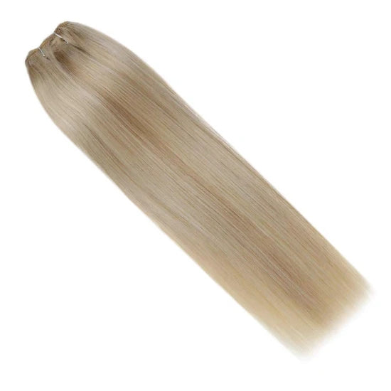 Remy Hair Weft Extensions Human Hair Bundles Highlight Honey Blonde #P27/613