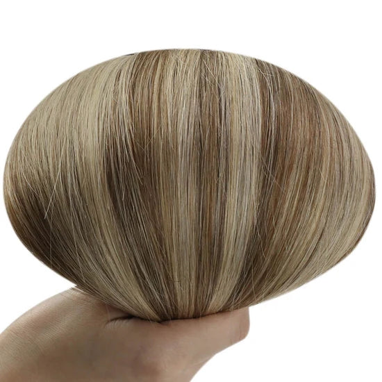 Remy Hair Weft Extensions Human Hair Balayage Brown With Blonde #6/60/6