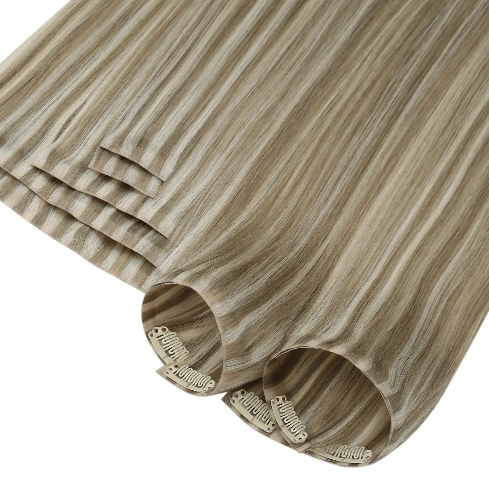 seamless clip in hair exteneions,pu clip in hair