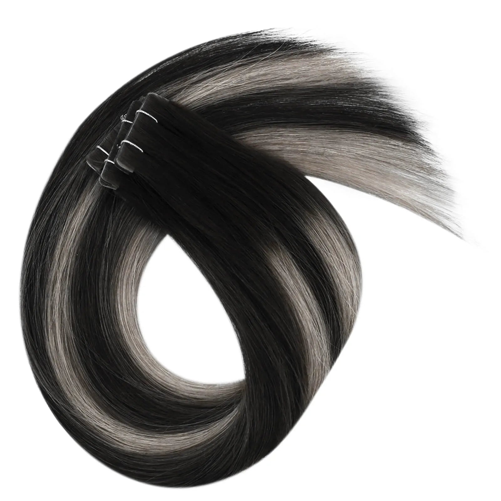 best virgin injection tape in hair extensions black with silver