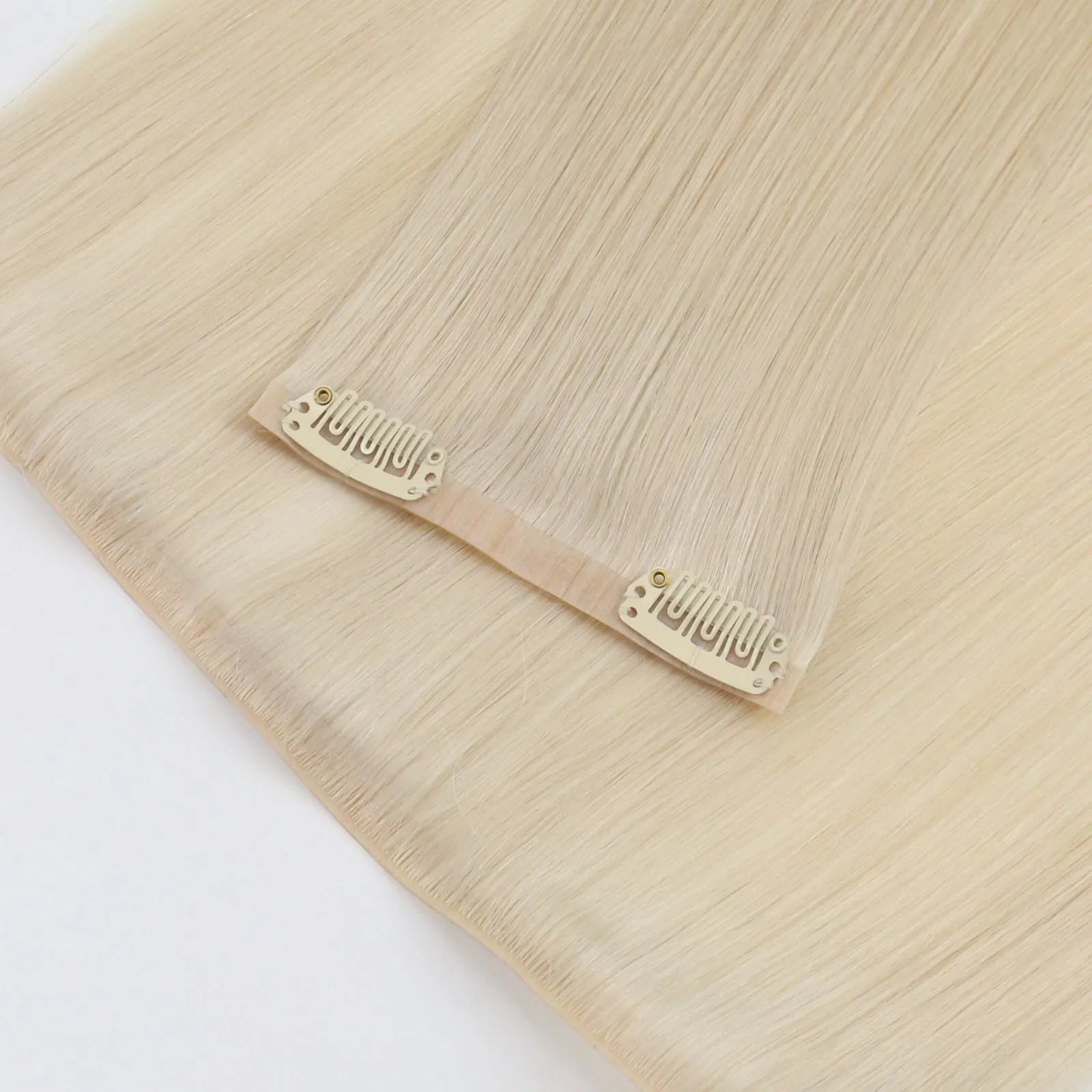 pu injection clip hair extensions blonde hair