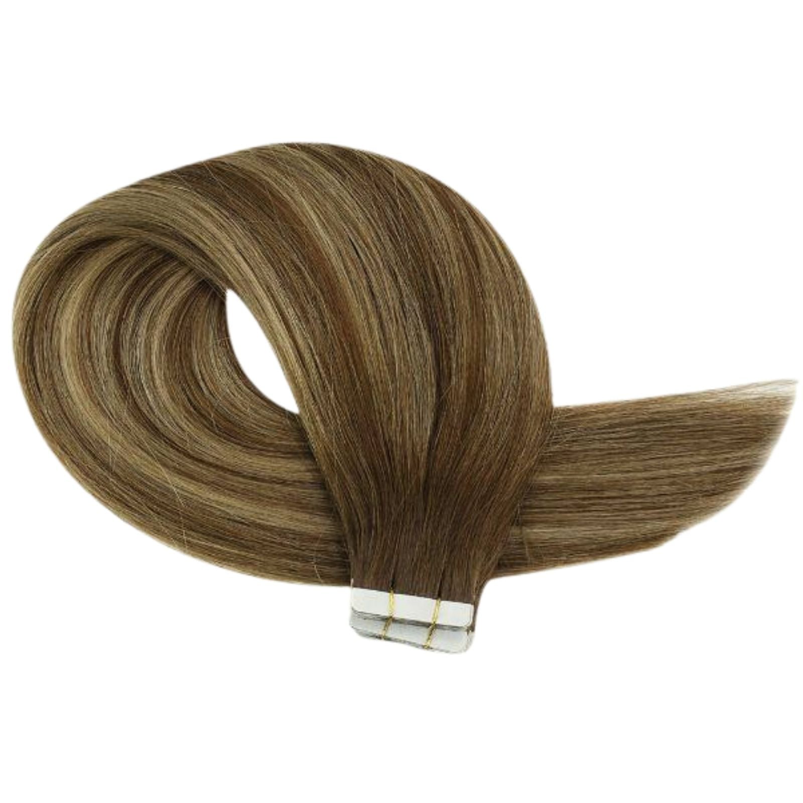 tape in hair extensions balayage brown with blonde
