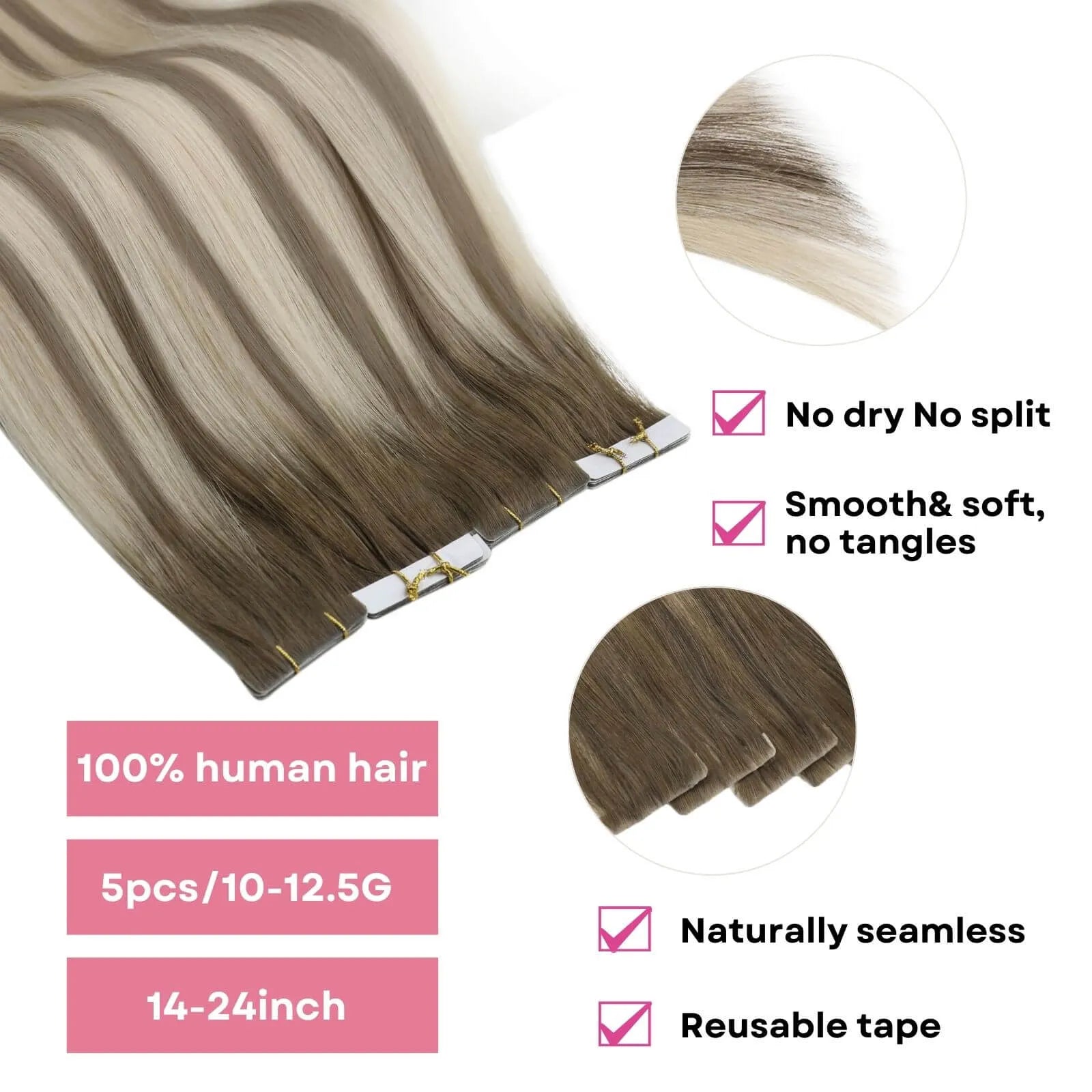 seamless tape in hair extensions virgin real human hair