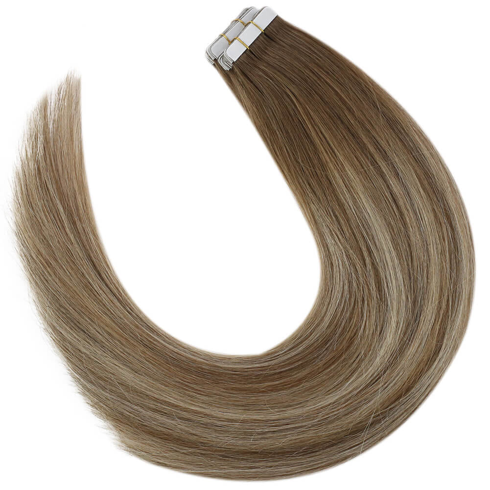 balayage blonde tape hair extensions