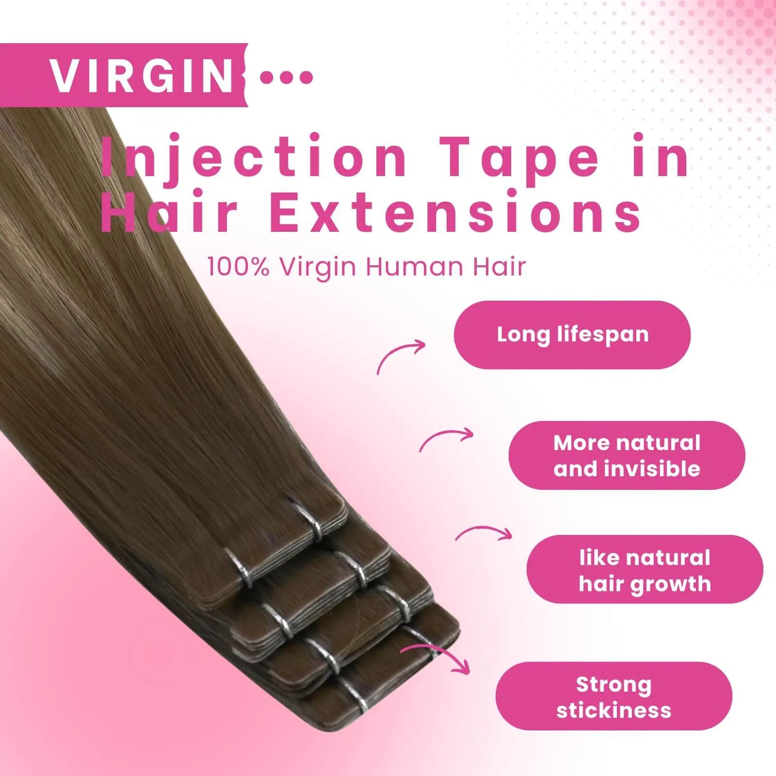 injection tape in hair extension long lifespan
