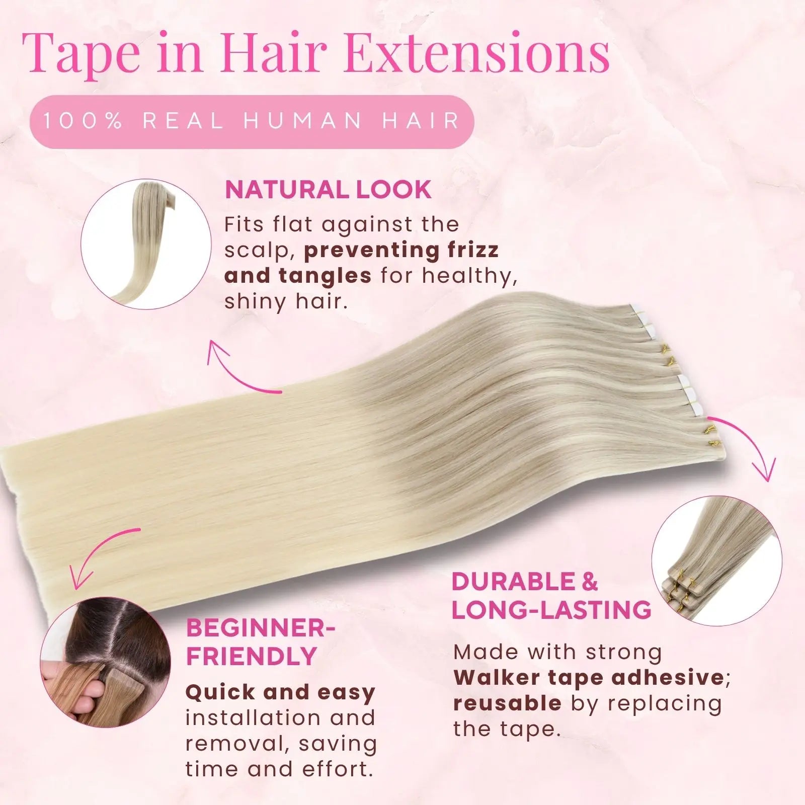  Balayage Dirty Blonde tape ins