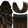 invisible wire hair extensions brown