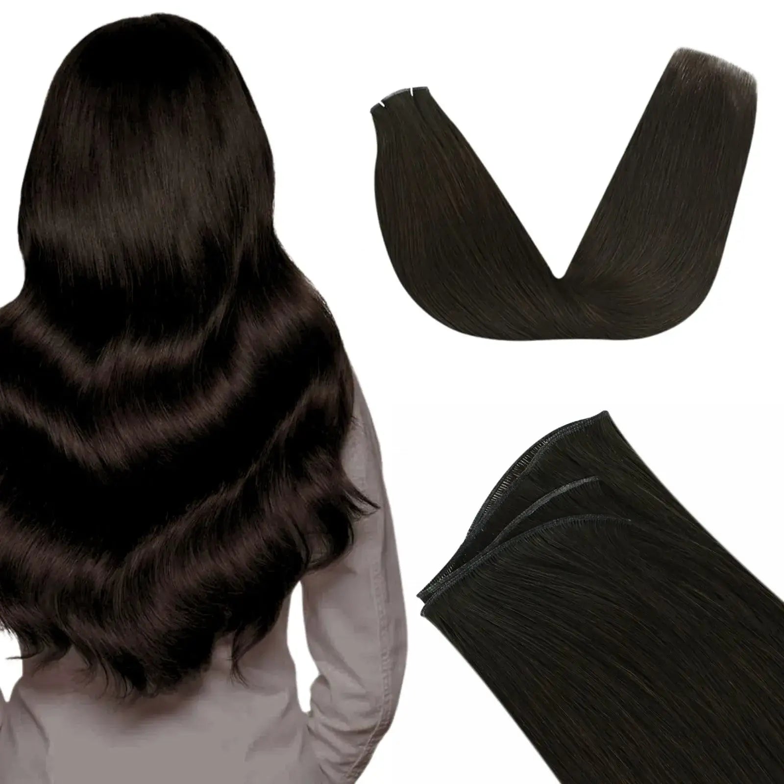 genius weft hair extensions dark brown hair