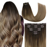 clip in extensions balayage brown