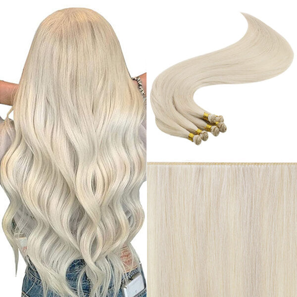 Hand-Tied Hair Extensions Sew In Weft 